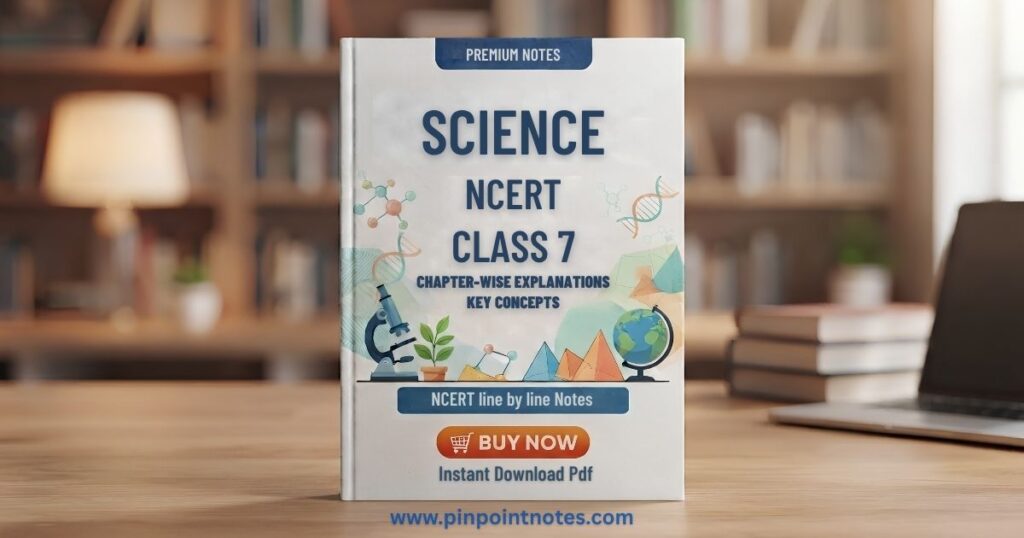 NCERT science class 7 Primium notes: Exams के लिए Master Guide (Download eBook) 2 NCERT science Class 7 chapter-wise premium notes textbook cover by Pin Point Notes